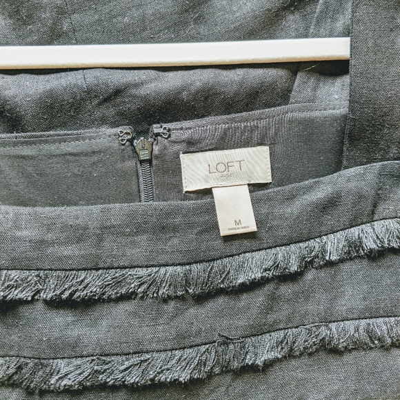 Loft black linen fringe tank - Picture 3 of 3